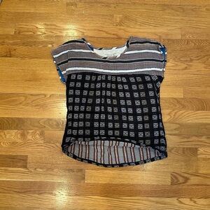 Ace & Jig for Barneys Black and Gray Double Gauze Top Size Small